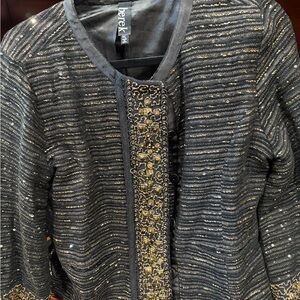 Berek Black and Gold Embellished Blazer